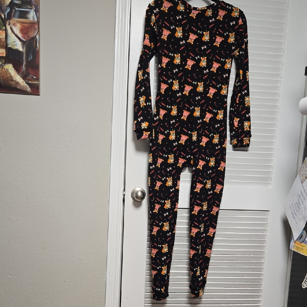 Shosho Black Footie with Colorful Animal Print - Picture 3 of 3